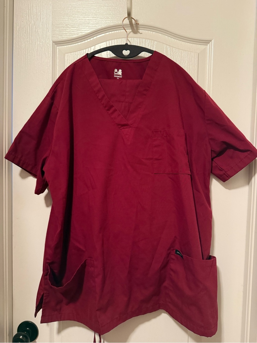 Unisex V-Neck Medical Scrub Top/Pant Set - Burgundy
